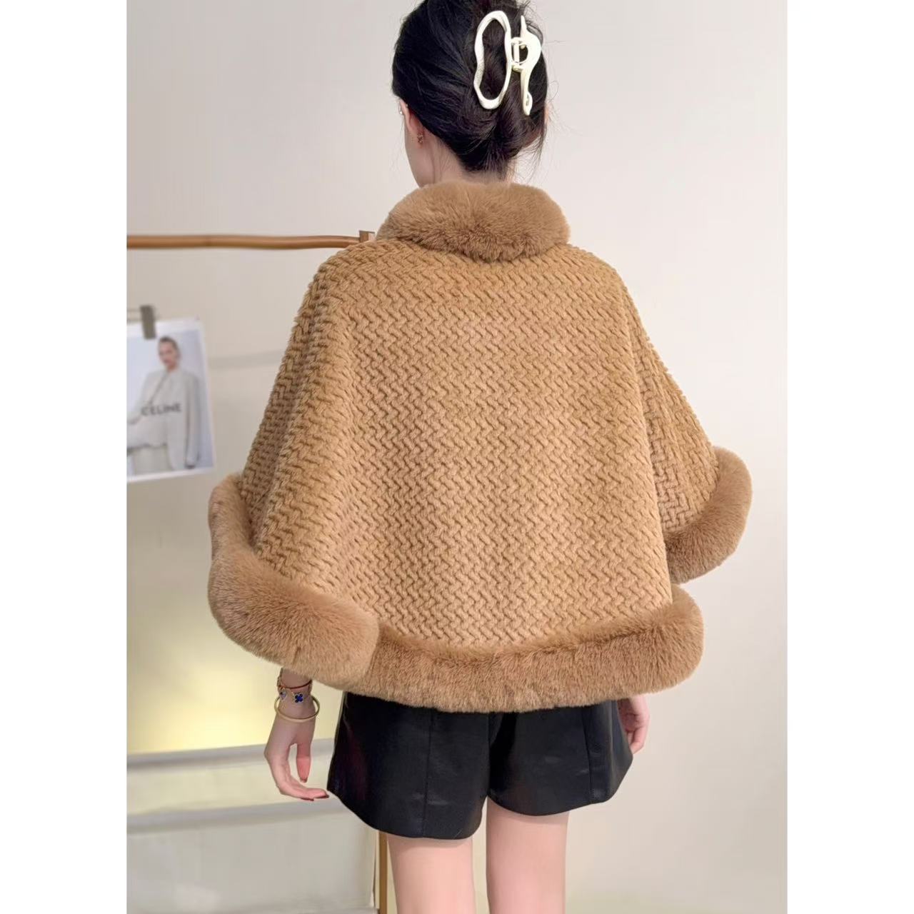 RICH&CLASSY FAUX JACKET BROWN