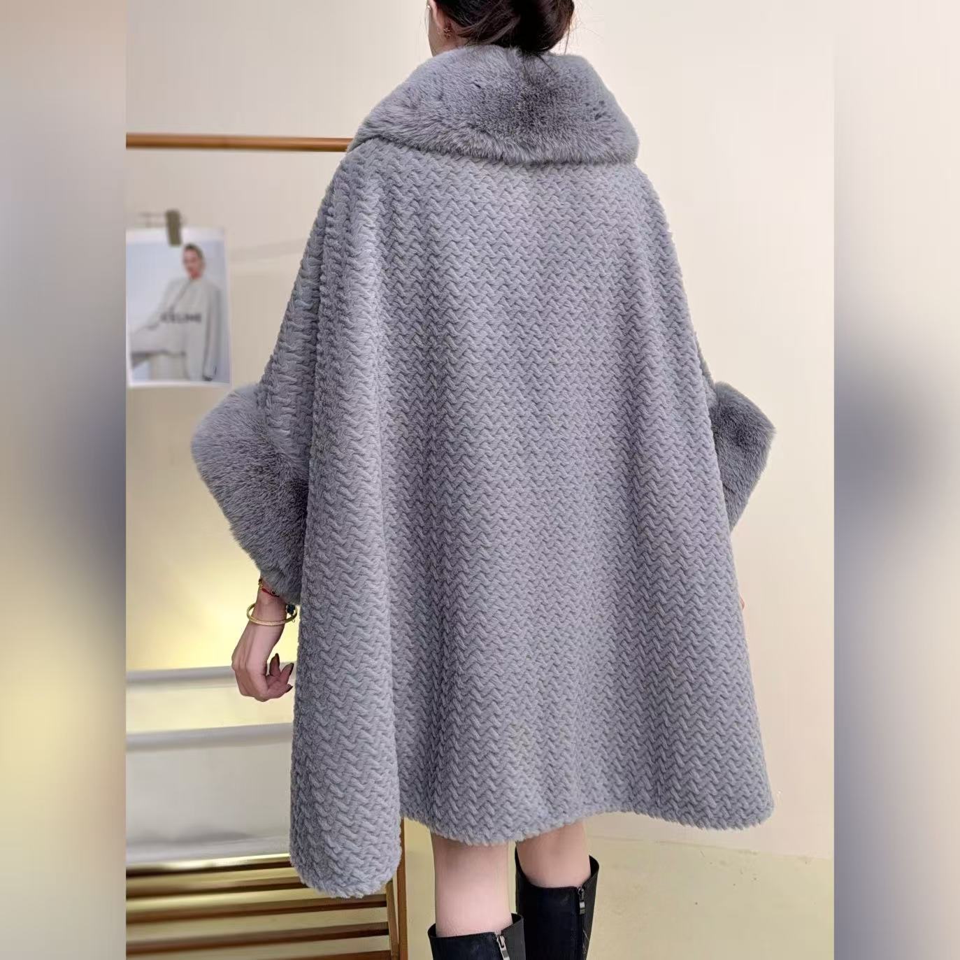 RICH&CLASSY FAUX COAT GREY