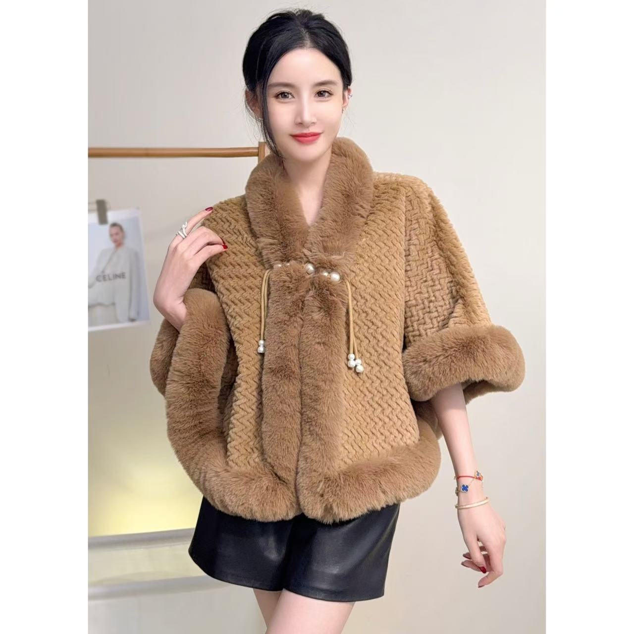 RICH&CLASSY FAUX JACKET BROWN