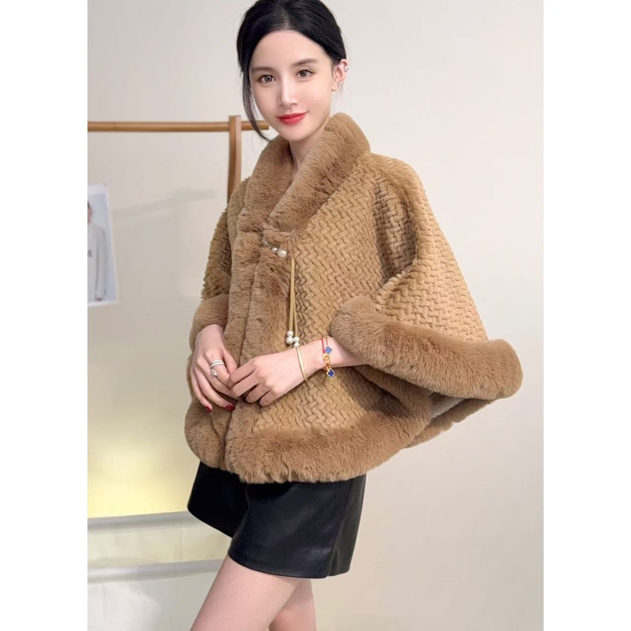 RICH&CLASSY FAUX JACKET BROWN