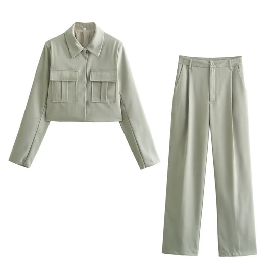 SPORTY&RICH TAN GREEN SET