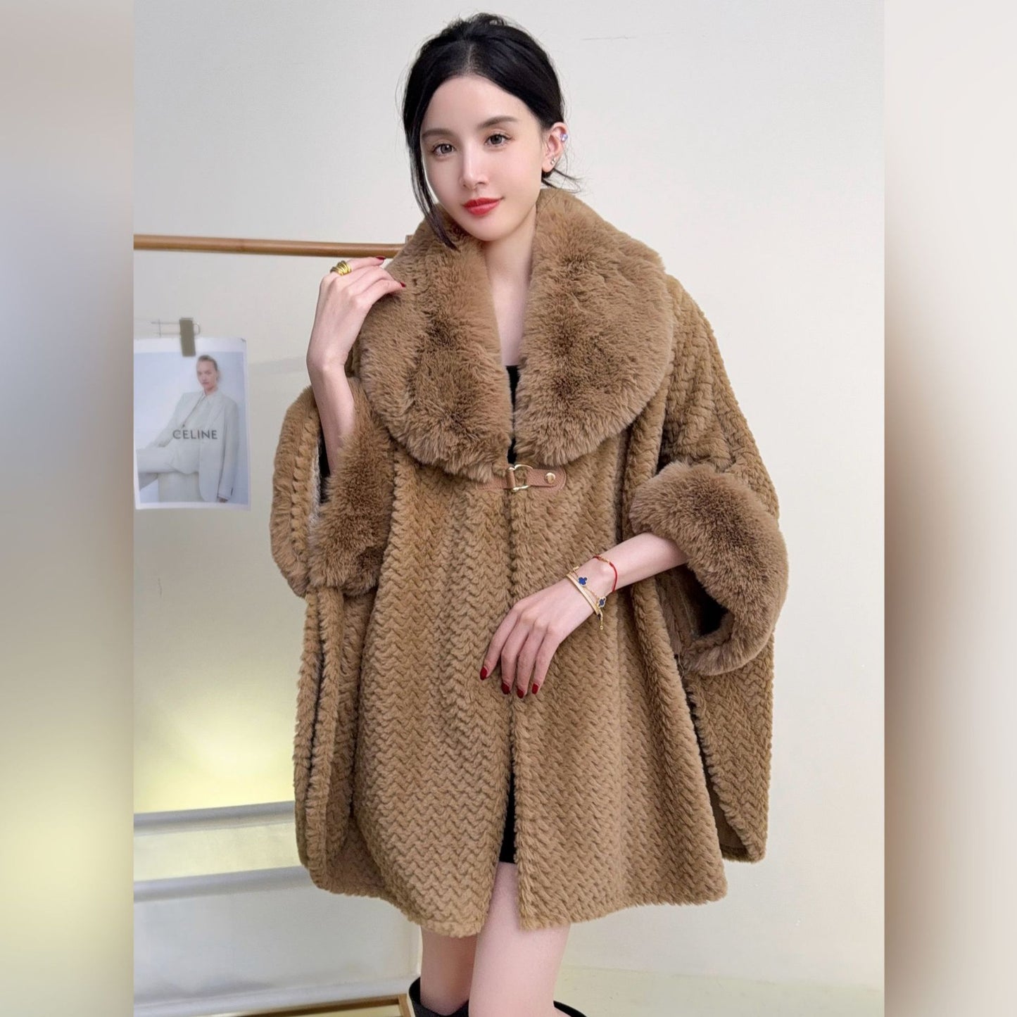 RICH&CLASSY FAUX COAT BROWN
