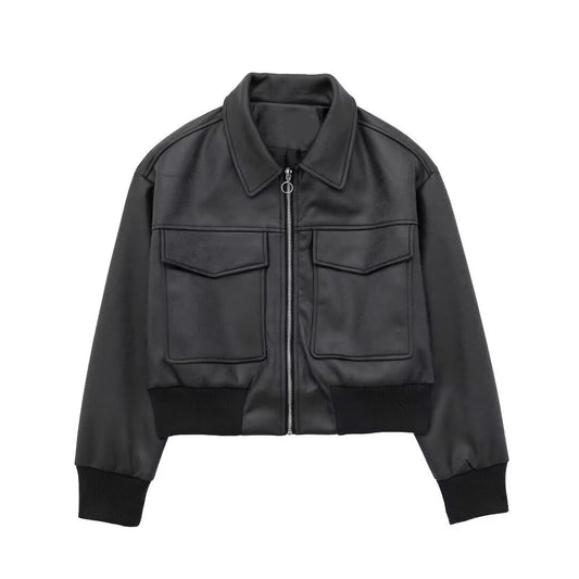 LEATHER BOMBER JACKET