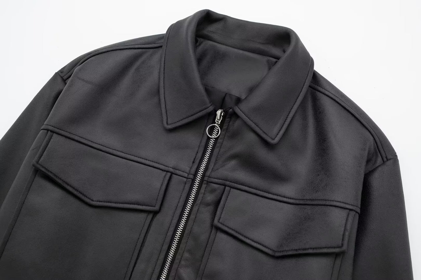 LEATHER BOMBER JACKET