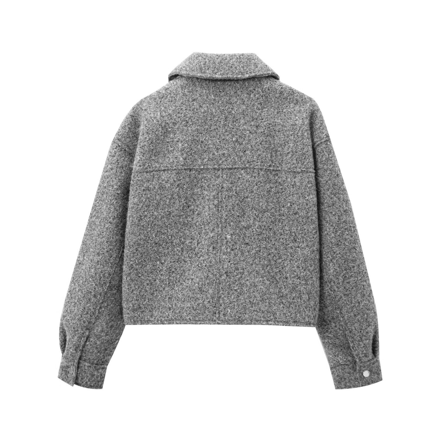 CROPPED WOOL JACKET GREY