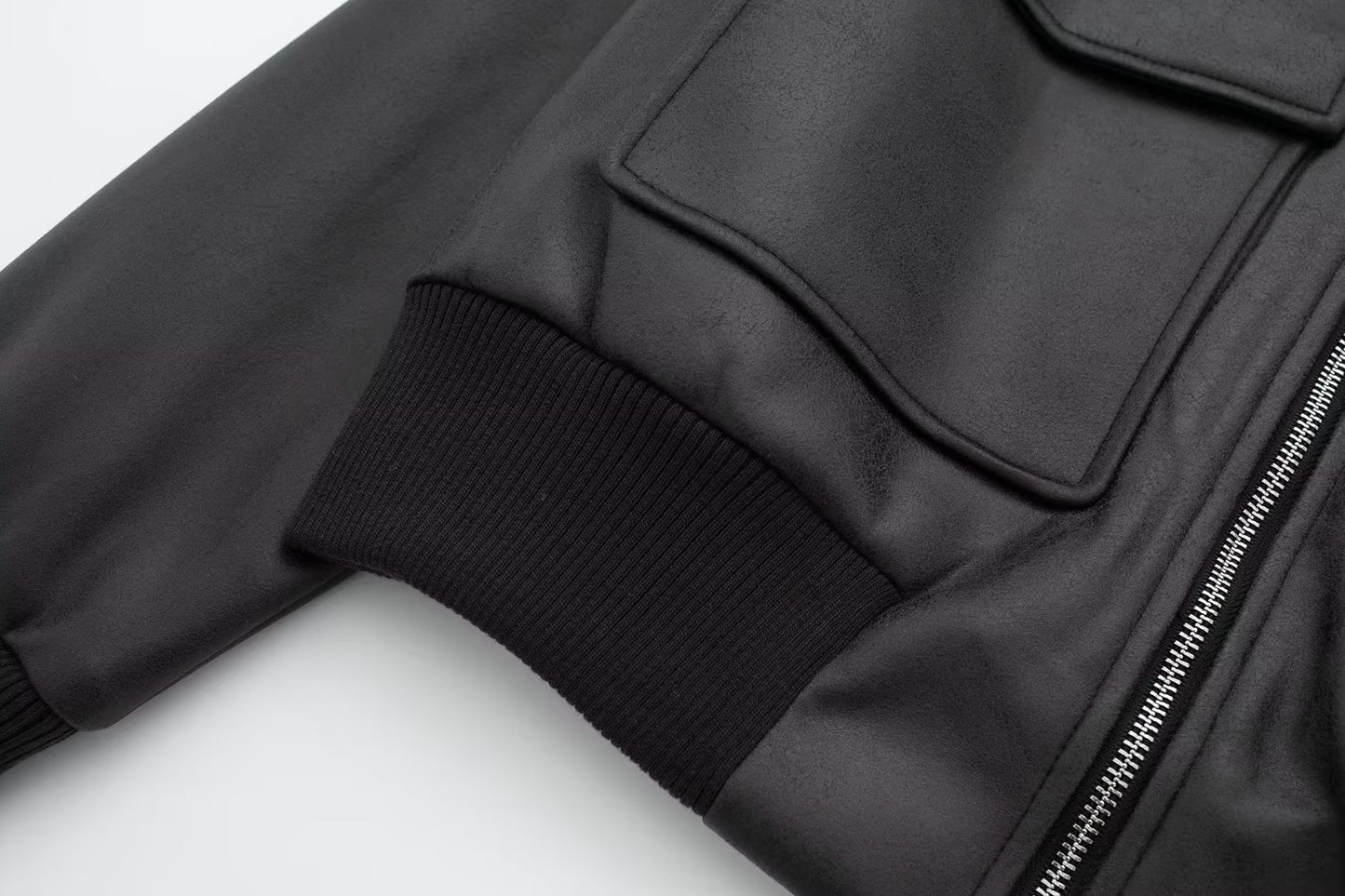LEATHER BOMBER JACKET