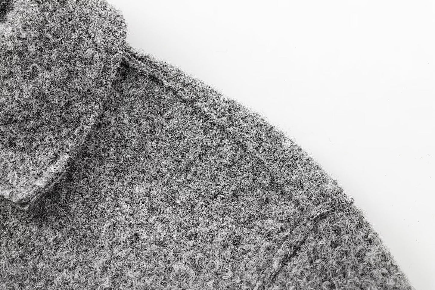 CROPPED WOOL JACKET GREY