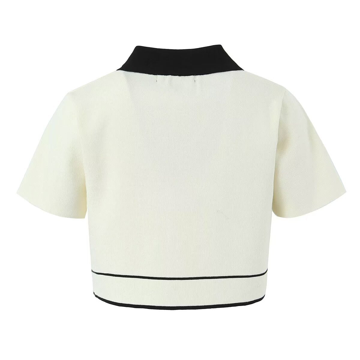 CROPPED CARDIGAN POLO WHITE