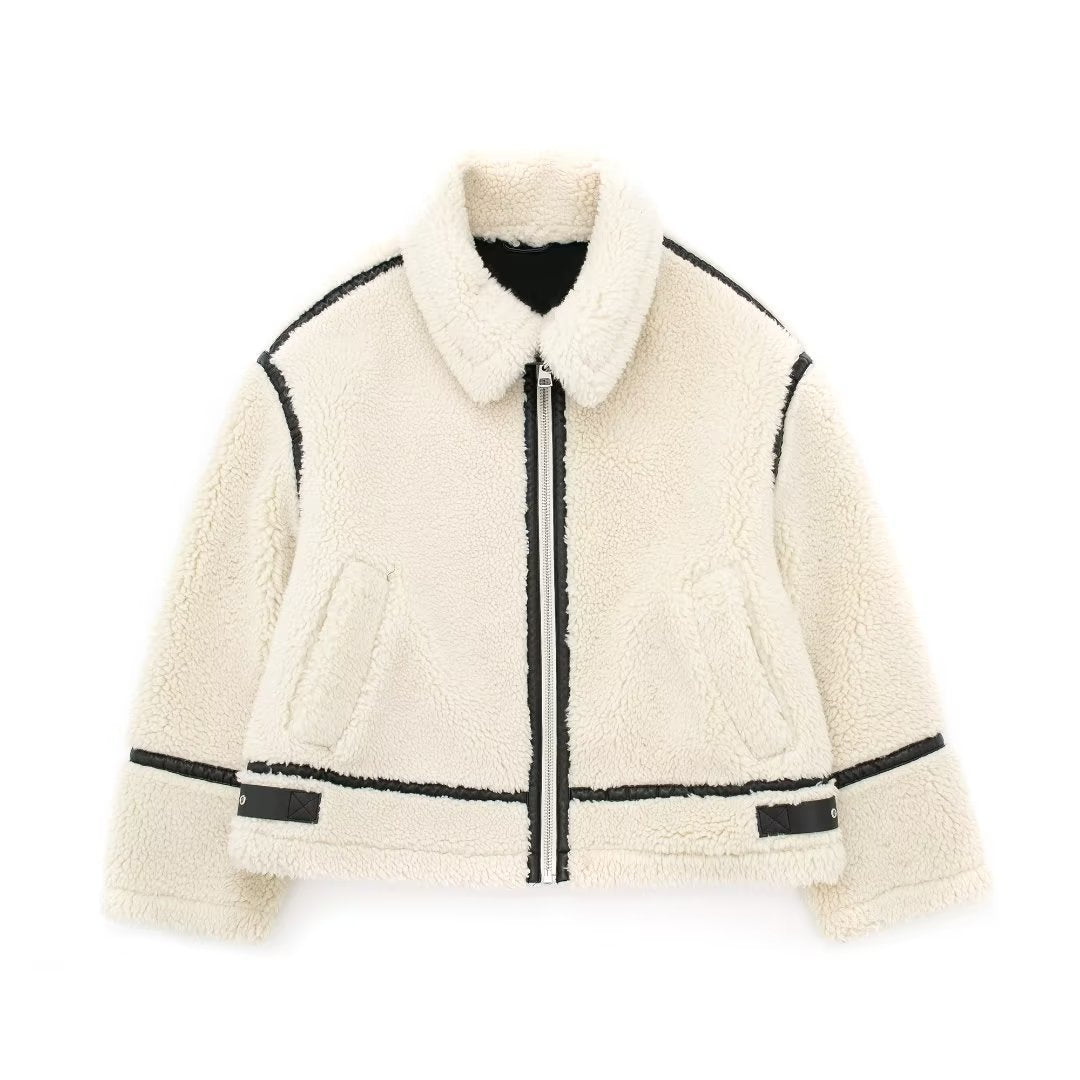 OFF WHITE SHEARLING JACKET