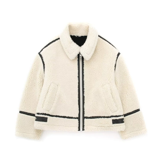 OFF WHITE SHEARLING JACKET