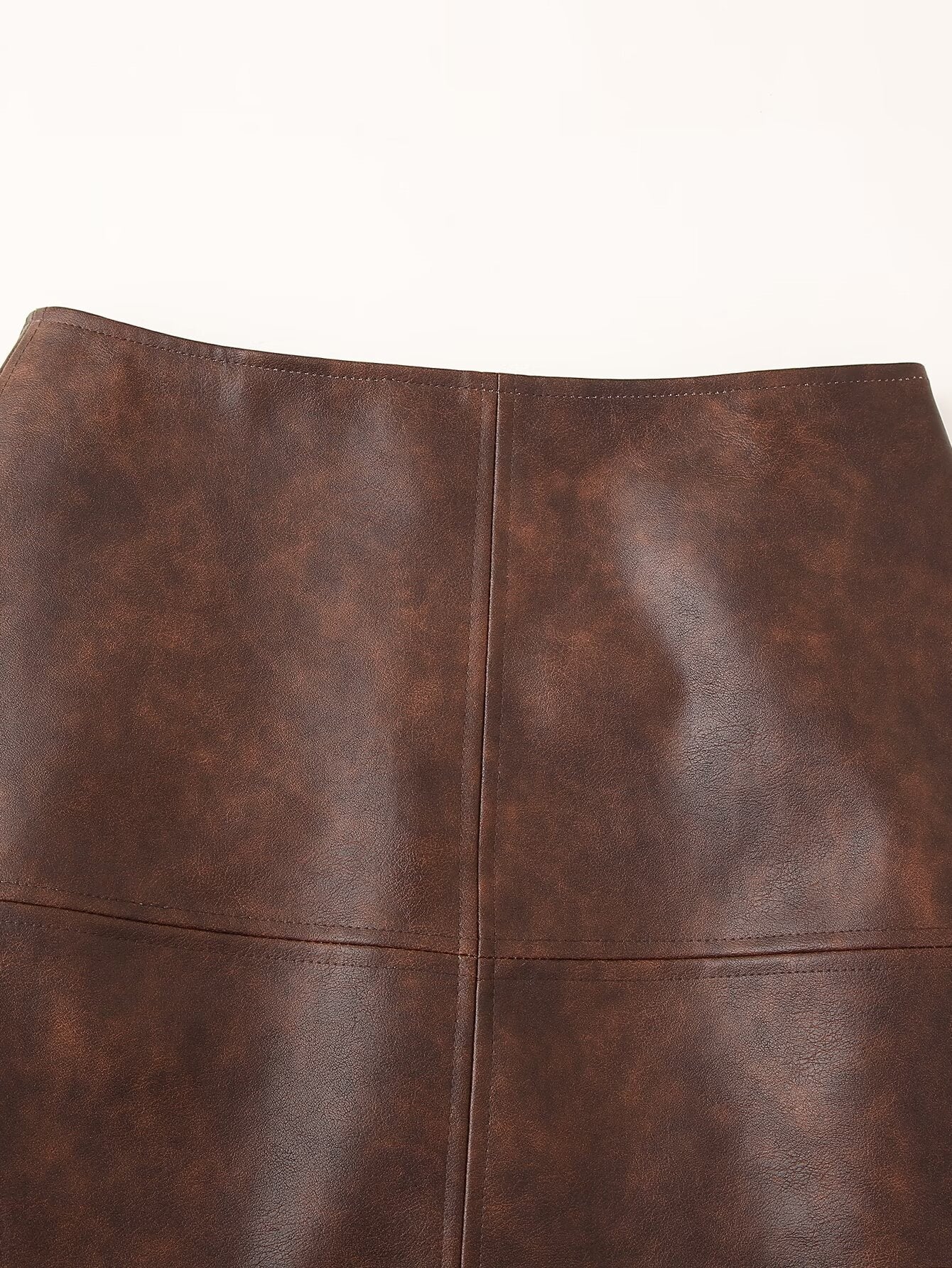 BROWN LEATHER SKIRT