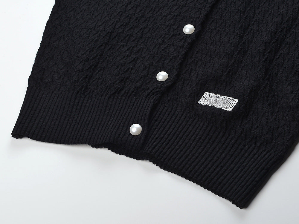 SPORTY&RICH ROYAL CARDIGAN BLACK