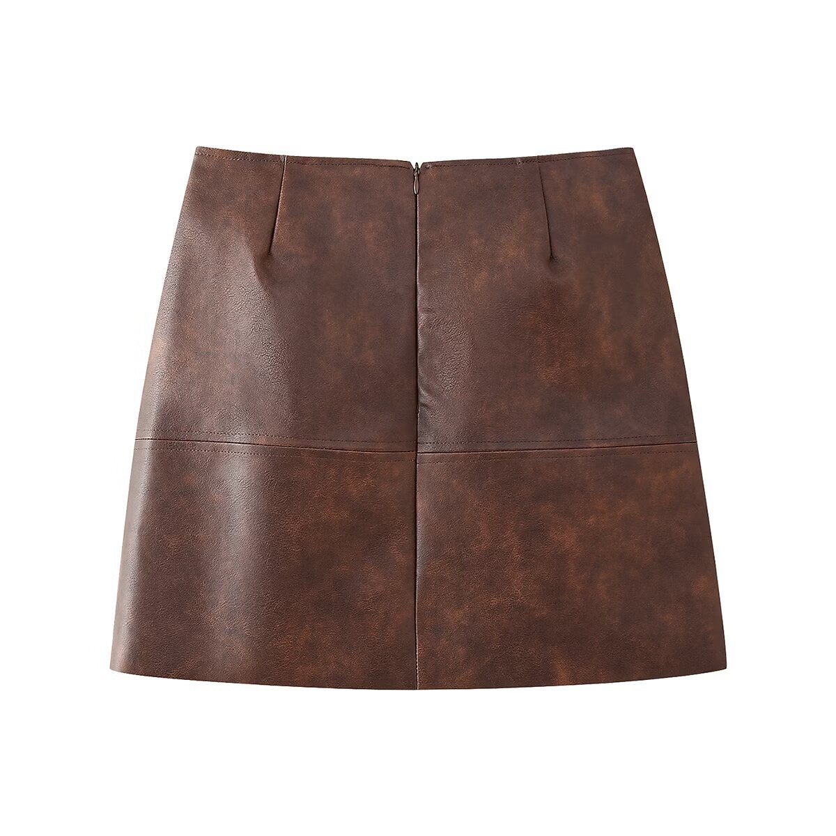 BROWN LEATHER SKIRT