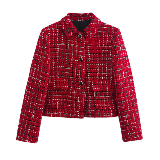 RED CARDIGAN JACKET