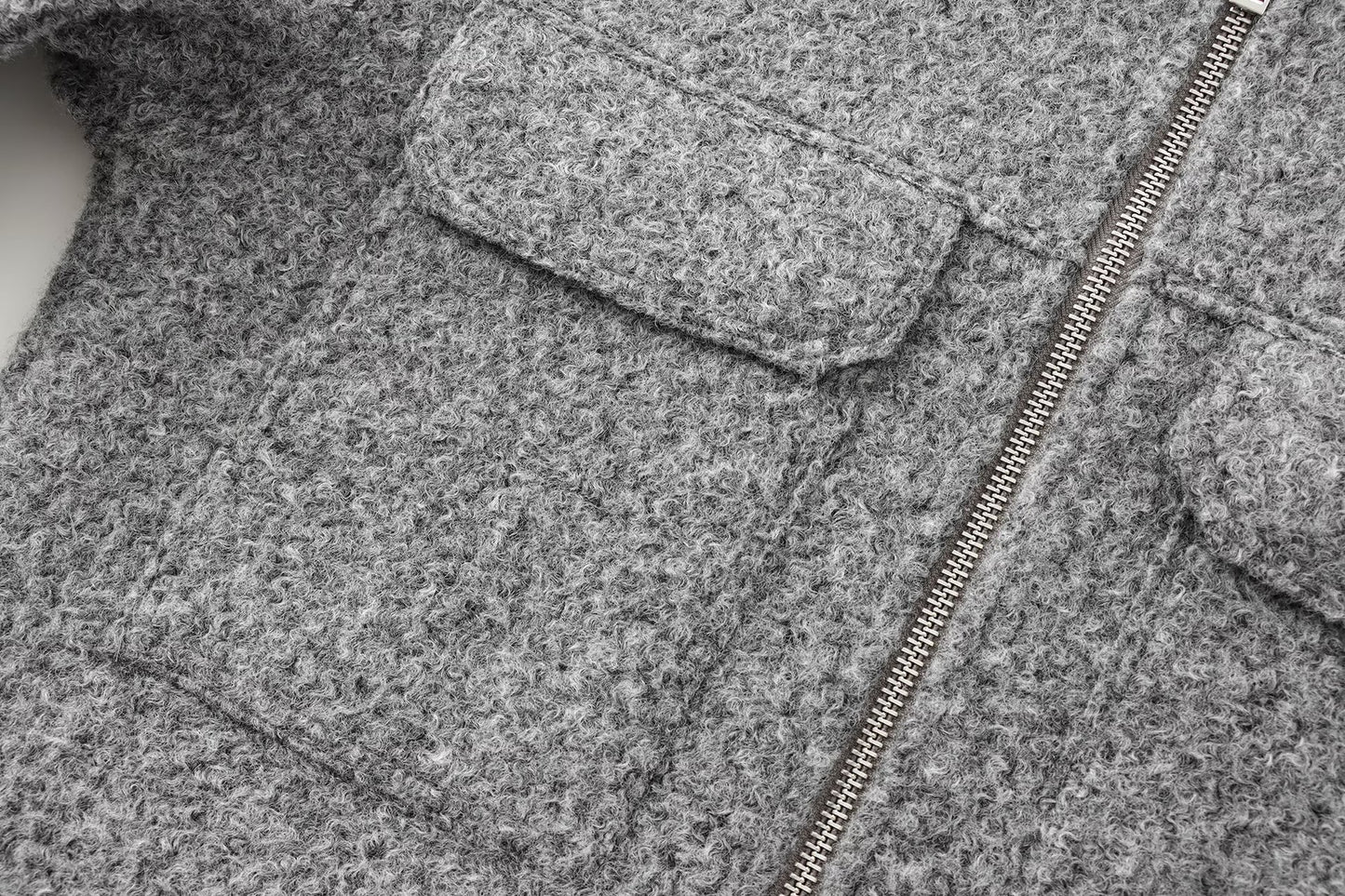 CROPPED WOOL JACKET GREY