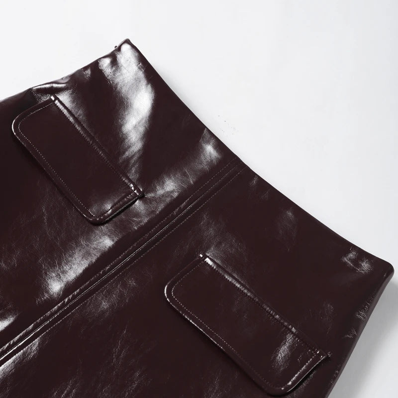 LEATHER WOMEN SKIRT