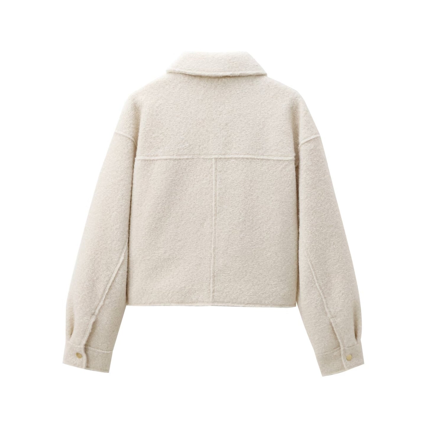 CROPPED WOOL JACKET BEIGE