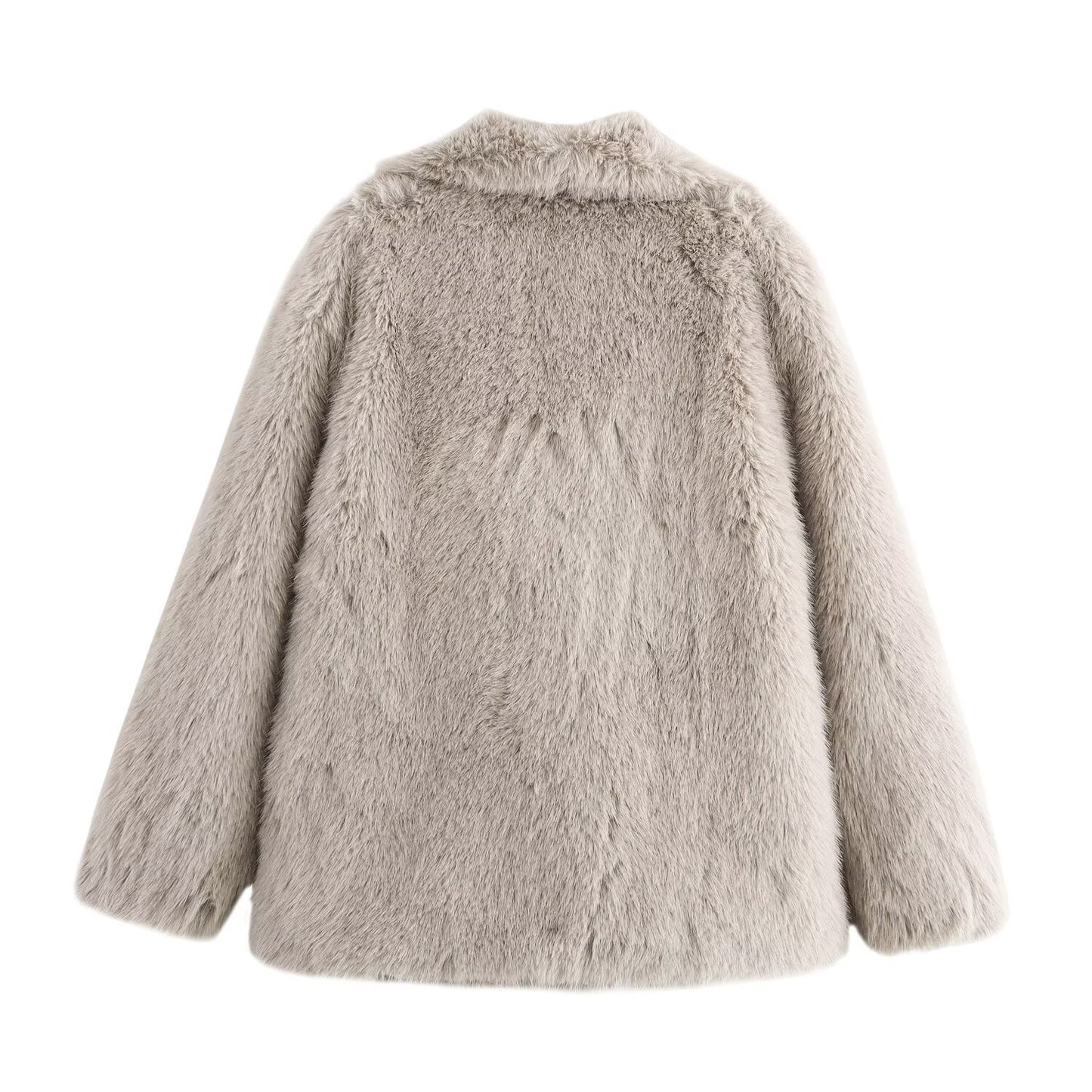 LUXURIÖSE KUNSTPELZ JACKE