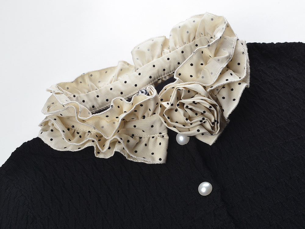 SPORTY&RICH ROYAL CARDIGAN BLACK